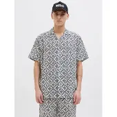 Jack & Jones Paita 'JORSeersucker' musta / valkoinen | XL | male