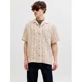 Jack & Jones Paita 'JJEBradley' kerma / ruskea / valkoinen
