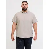 Jack & Jones 12294285 Linen Plus Size Lyhythihainen Paita