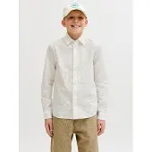 Jack & Jones Jjebreeze Linen Blend Shirt L/S Sn Jnr - White - 164