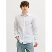 Jack & Jones Jjesummer Linen Blend Shirt L/S Sn - White - XL