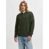 Jack & Jones Jjeemil Knit Polo Half Zip Ls Noos - Khaki green - M