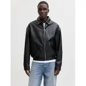 Jack & Jones Jjleon Pu Bomber - Black - XL