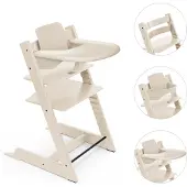 Stokke Tripp Trapp bundle tarjottimella Vanilla White sis.tuoli babyset tarjotin