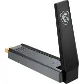 MSI AX1800 WiFi USB Adapter, Langaton, USB, WLAN, Wi-Fi 6 (802.11ax), 1201 Mbit/s, Musta (GUAX18)