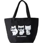 Karl Lagerfeld Ostoskassi 'Ikon' vaaleanharmaa / roosa / musta / valkoinen