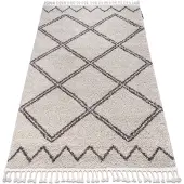 Rugsx Alfombra BERBER ASILA B5970 crema/marrón Franjas Bereber Marroquí Shaggy 140x190 cm