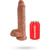 King Cock 10inch Cock With Balls Tan