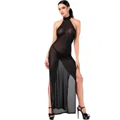 Noir Handmade F372 Onyx Twin-slit Long Dress
