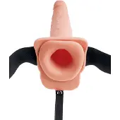 Pipedream Fetish Strap-On 7,5 - kiinnitettävä, suihkuttava dildo (luonnonvärinen)