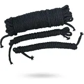 You2Toys - köysisetti bondageen (20 m + 2 x 3 m, musta)