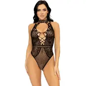 Leg avenue Net & Lace Keyhole Bodysuit Black