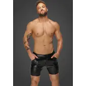 Noir Handmade H068 Mid-length shorts of snake wetlook with back pockets