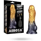 Vuxen Dual Density Inflatable Dildo Yellow/Blue 21 cm