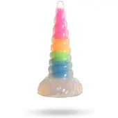 XR Brands Luminescent Rainbow Silicone Dildo 20 cm
