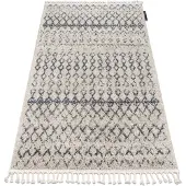 Rugsx Alfombra BERBER AGADIR G0522 crema/gris Franjas Bereber Marroquí Shaggy 160x220 cm