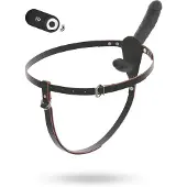 You2Toys - kaukosäätimellä varustettu kaksinkertainen strap-on-vibraattori (musta)