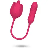 Sustainable Pleasure Licking Rose + Thrusting Dildo
