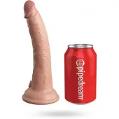 King Cock Elite 18CM Vibrating Silicone Dual Density Cock with Remote - Light
