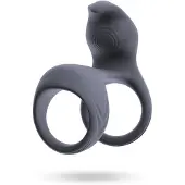 Beau Coeur Vylor - penis- ja kivesten rengas klitoriskiihottimella - harmaa