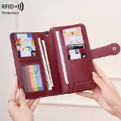 MaxPower RFID-estojen Monitoiminen Vetoketju Lompakko , Bordo spalva