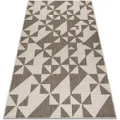 Rugsx Alfombra de cuerda sisal FLOORLUX 20489 Triángulos color champagne/gris pardo 160x230 cm