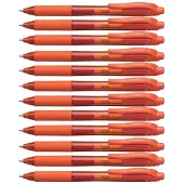 Pentel EnerGel-X nestem inen geelikyn (0,7 mm), metallik rkinen, oranssi muste, 12 kpl:n pakkaus (BL107-F)