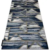 Rugsx Alfombra DE LUXE moderna 462 Geométrico - Structural azul oscuro / oro 120x170 cm