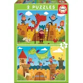 Educa Borras Educa - 2x48 pcs, Dragons And Knights (80-17151)