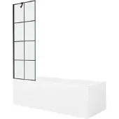 Mexen Cubik kylpyamme viimeistelyllä ja lasiseinällä, 150x70 cm + 60 cm