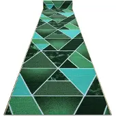 Rugsx Runner antideslizante TRÓJKĄTY triángulos, verde chicle 90cm 90x1000 cm