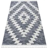 Rugsx Alfombra SEVILLA Z250A diamantes azul / gris Franjas Bereber Marroquí Shaggy 120x170 cm