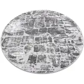 Rugsx Alfombra MEFE moderna Circulo 6184 Pavimentación ladrillo - Structural dos niveles de vellón gris oscuro circulo 200 cm