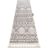 Rugsx Alfombra, alfombra de pasillo BERBER RABAT crema – para la cocina, entrada, pasillo 60x200 cm