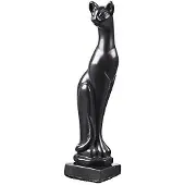 Danila-Souvenirs Koristeellinen kivi patsas veistos figuuri Seisova Kissa musta 13 cm