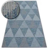 Rugsx Alfombra de cuerda sisal LOFT 21132 Triángulos marfil/plateado/azul 60x110 cm