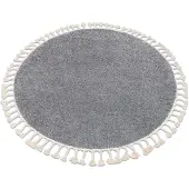 Rugsx Alfombra BERBER 9000 circulo gris Franjas Bereber Marroquí Shaggy circulo 160 cm