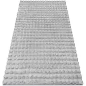 Rugsx Alfombra BUBBLE plateado 21 IMITACIÓN PIEL DE CONEJO 3D estructural 60x100 cm