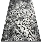 Rugsx Alfombra SILVER Terra suelo agrietado gris 160x220 cm