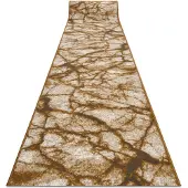 Rugsx Alfombra de pasillo BCF MORAD Mármol griego beige / oro gris 90 cm 90x250 cm
