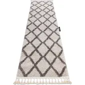Rugsx Alfombra, alfombra de pasillo BERBER TROIK crema – para la cocina, entrada, pasillo 70x250 cm