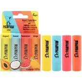 Dr. Paw Paw Dr. PawPaw Original and Tropical Balms - Kosteuttavat huulirasvakosteusvoiteet aloe veralla syväravitsemiseen - Rikastettu risiiniöljyllä - 4 kpl