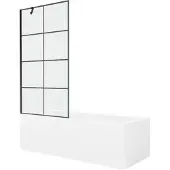 Mexen Cubik kylpyamme viimeistelyllä ja lasiseinällä, 170x70 cm + 90 cm