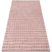 Rugsx Alfombra BUBBLE rosa empolvado 45 IMITACIÓN PIEL DE CONEJO 3D estructural 60x100 cm