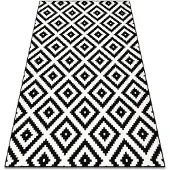 Rugsx Alfombra BCF Morad RUTA diamantes, geométrico - negro / crema 80x150 cm