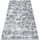 Rugsx Alfombra MEFE moderna 6184 Pavimentación ladrillo - Structural dos niveles de vellón gris oscuro 120x170 cm