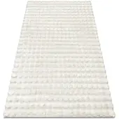 Rugsx Alfombra BUBBLE blanco 11 IMITACIÓN PIEL DE CONEJO 3D estructural 80x150 cm