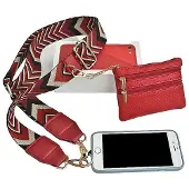 MaxPower Naisten olkalaukun hihna ja lompakko , Golden Buckle Red