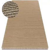 Rugsx Alfombra JUTE 3651 beige obscuro uniforme - yute, tejido plano, flecos 120x170 cm