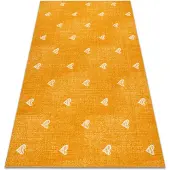 Rugsx Alfombra para niños HEARTS Jeans, vintage corazones - orange 100x150 cm